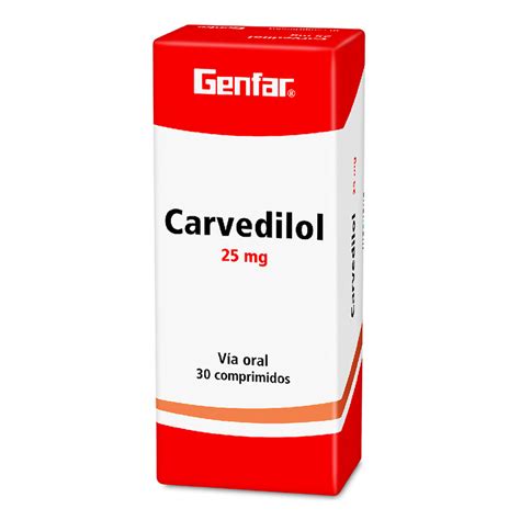 Carvedilol 25 Mg 30 Tabletas Gf Farmaprime