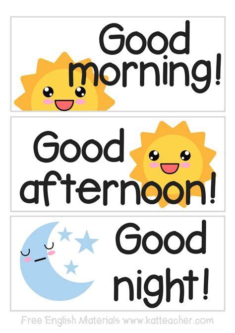 good morning afternoon evening night greeting teach english