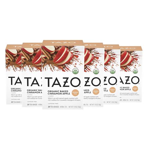 Tazo Organic Baked Cinnamon Apple Tea Bags 20ct 6pk Grocery And Gourmet Food