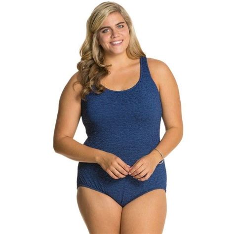 Penbrooke Krinkle Plus Size Cross Back Chlorine Resistant One Piece 67 Liked On Polyvore