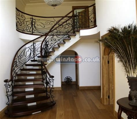 Bespoke Curved Staircase Wrought Iron Balustrade