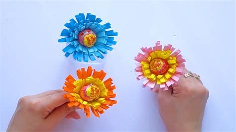 Pq Crafts Diy Lollipop Flower Bouquet 💐 Papercrafts Youtube