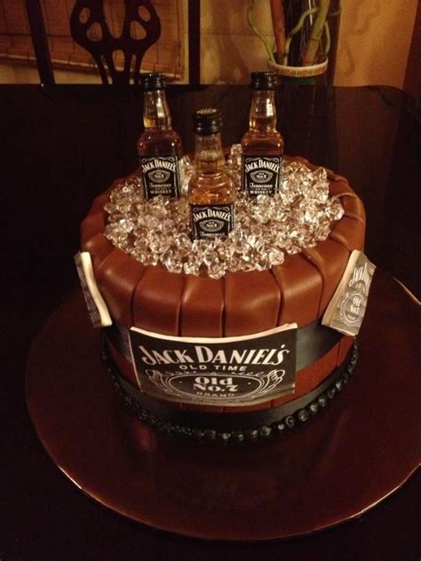 Jack Daniels Cake With Liquor Bottles And Ice