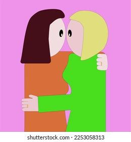 Two People Same Sex Embrace Each Stock Vector Royalty Free Shutterstock