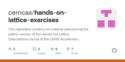 Github Cerncashands On Lattice Exercises This Repository Contains