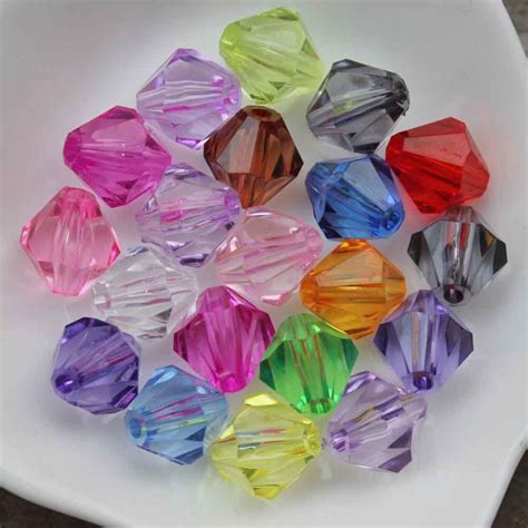 Wholesale Mm Acrylic Crystal Bicone Beads Plastic Faceted