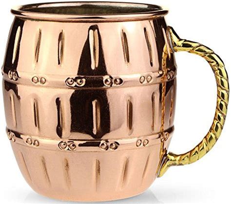 Circleware The Authentic Original Barrel Shaped Moscow Mule Copper Mug 100 Pure Solid Copper