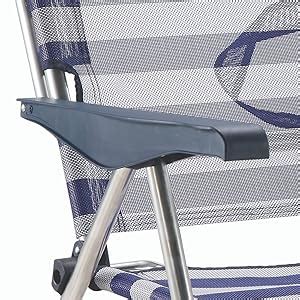 Solenny Chaise De Plage Lit Pliable Positions Bleu Et Blanc Avec