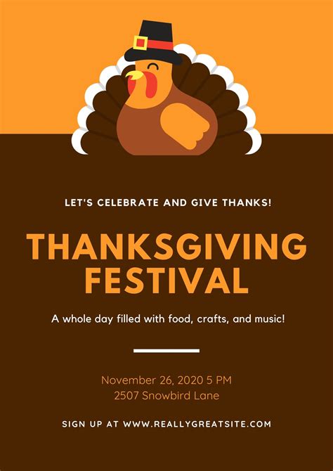 Free Custom Printable Thanksgiving Poster Templates Canva