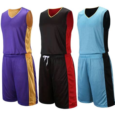 2017 Adult Men`s Reversible Basketball Jersey Sets Uniforms Kits Sports