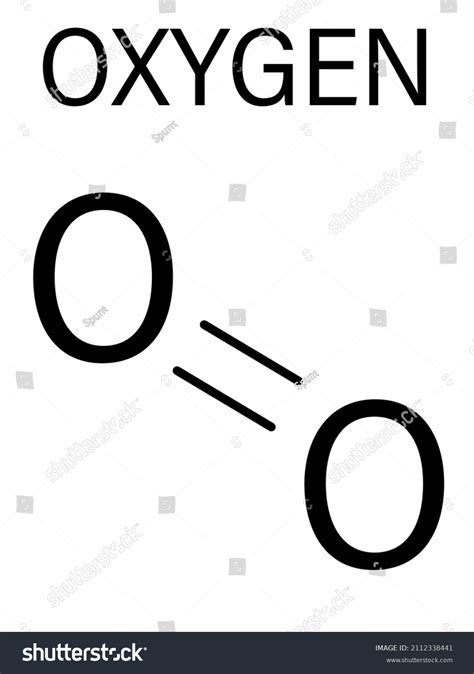 Elemental Oxygen O2 Molecule Skeletal Formula Stock Vector Royalty