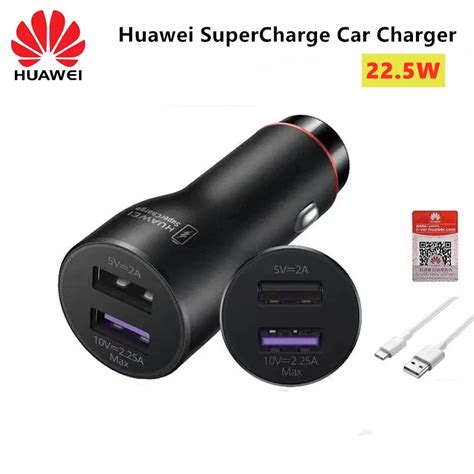 HUAWEI SuperCharge Car Charger 22 5W Max SE Dual USB 5V 2A 10V 2 25A