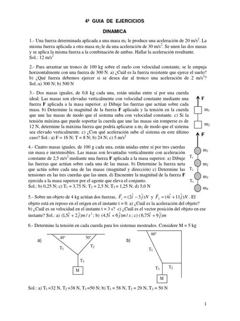 Guia 4 Dinamica Pdf Fricción Masa