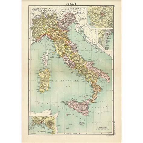 Poster Harta Cu Italia Nacnic Hartie A3 297x42 Cm Multicolor