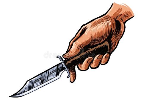 hand holding  knife stock illustration illustration  sharp
