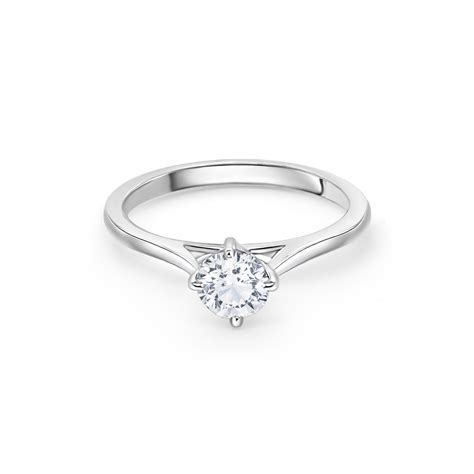 18ct White Gold Solitaire Engagement Ring - RJ Barber & Sons