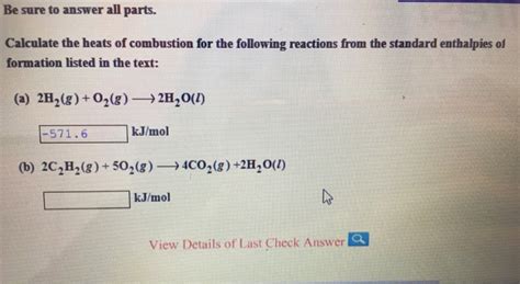 Solved Calculate The Heats Of Combustion For The Following Chegg