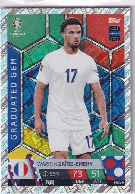 Topps Euro Match Attax Karte Graduated Gem Holo Foil Fra Zaire