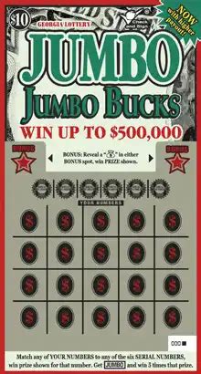 GA Scratcher JUMBO JUMBO BUCKS 1759 LottoEdge