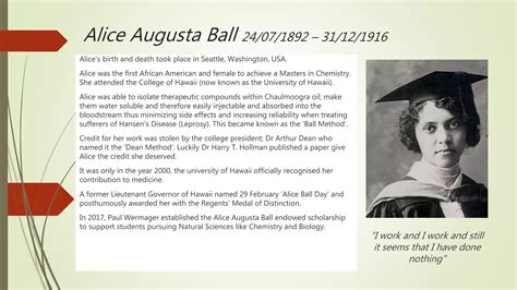 Alice Augusta Ball Task Ppt