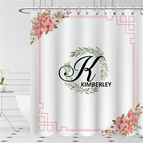 Monogrammed Shower Curtain Etsy