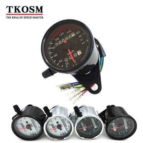 TKOSM Dual Speed Meter With LED Indicator Damon Motorcycles Odometer