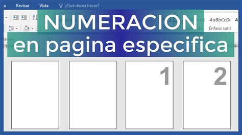 Como Insertar Numero De Pagina En Word Desde Una Pagina Especifica