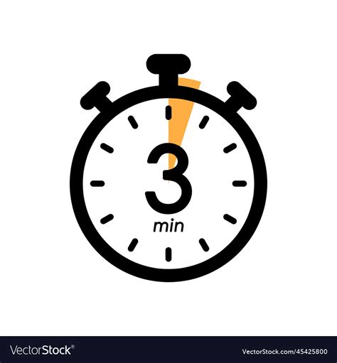 Three Minute Stopwatch Icon Timer Symbol Vector Image