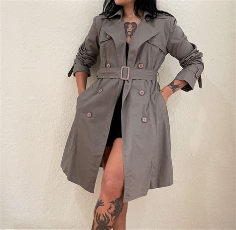 Trench Coat Cinza Casaco Feminino Usado Enjoei