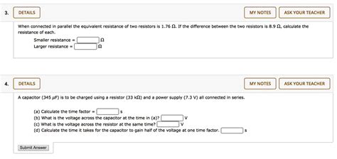 SOLVED DETAILS MY NOTES ASK YOUR TEACHER When Connected In Parallel The