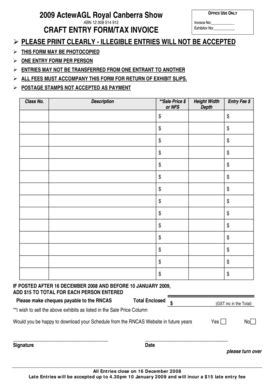 Fillable Online Actewagl Royal Canberra Show Abn