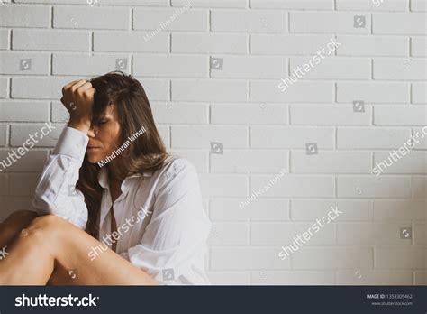 Sad Depressed Caucasian Lady Semi Nude Stock Photo Shutterstock