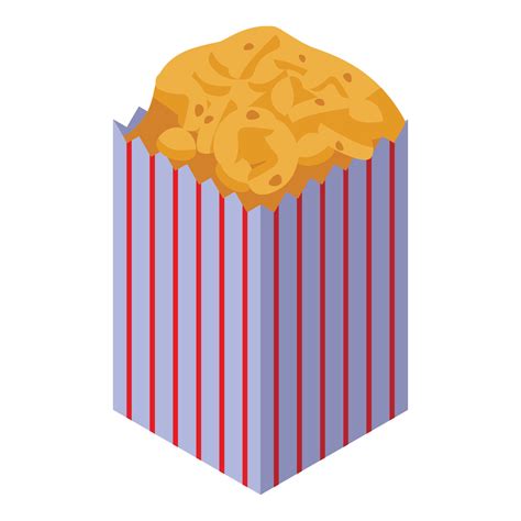 Popcorn bag icon, isometric style 15377731 Vector Art at Vecteezy