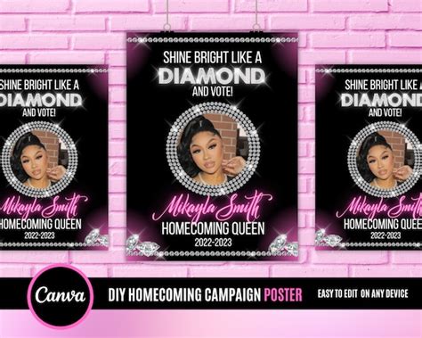 Shine Bright Like A Diamond Homecoming Campaign Poster Etsy