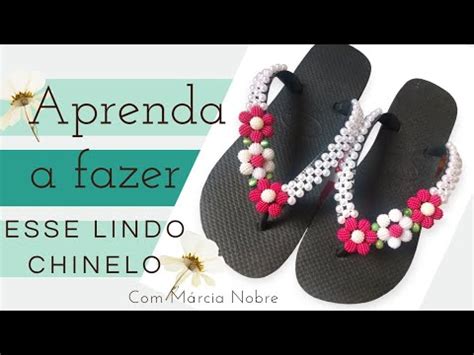 DIY Faca um lindo chinelo bordado de pérolas flor pérolas