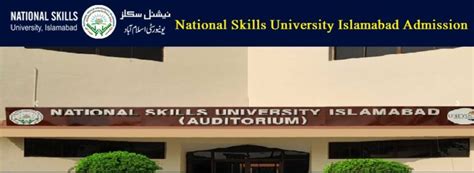 National Skills University Islamabad Admission Nsu Form