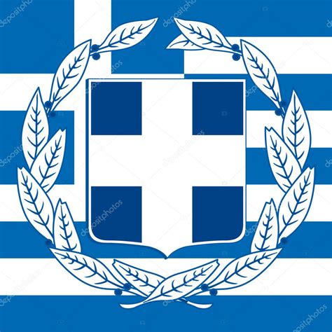 Herb Grecji ramię i flaga Stock Vector by ©frizio 89005778