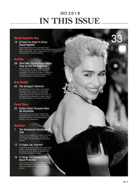 EMILIA CLARKE in Health Today Magazine, Malaysia July 2019 – HawtCelebs