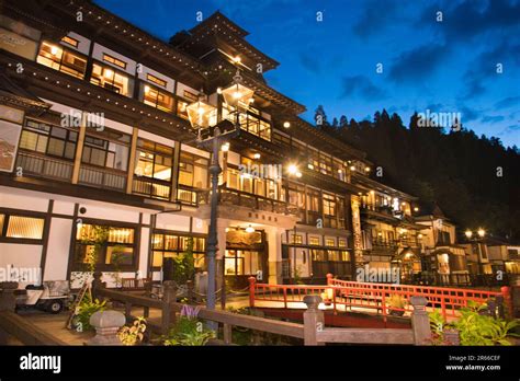 Ginzan Onsen Hot Spring Stock Photo Alamy