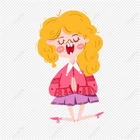 Cartoon Minimalist Cute Girl Loves To Sing Png Transparent And Clipart