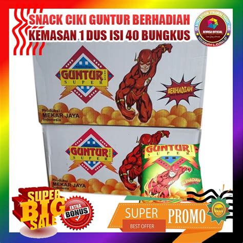 Jual Snack Ciki GUNTUR Berhadiah Kemasan 1 Dus Isi 40 Bungkus Snack