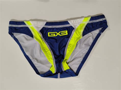 K GX SPLASH NEON COLOR PANEL BIKINI In Navy X Neon Yellow Color Men S Fashion Bottoms
