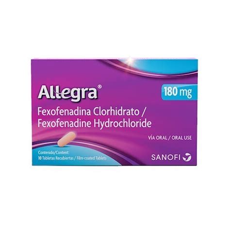 ALLEGRA 180 MG COMPRIMIDOS CJA X 10 UND Droguerias Patria