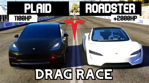 Tesla Roadster Vs Tesla Plaid Drag Race Assetto Corsa Youtube