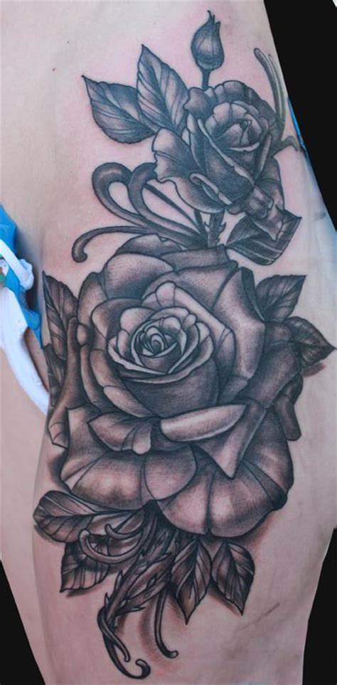 Black And Grey Rose Tattoo By Katelyn Crane Tattoonow