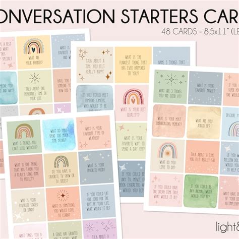 Conversation Starters Ice Breaker Table Talk Conversation Etsy