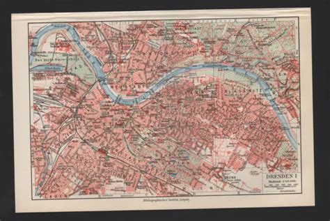 MAPPA DELLA CITTÀ 1925 mappa Dresda I ii Blasewitz Radebeul Neustadt