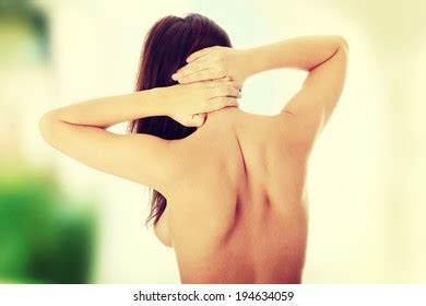 Nude Woman Behind Back Pain Concept Stock Photo Shutterstock