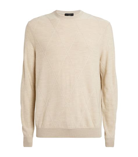 Mens Dunhill Ivory Merino Wool Crew Neck Sweater Harrods Uk