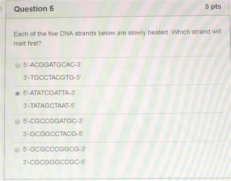 Solved 5 pts Question 1 An MRNA has the following sequence: | Chegg.com 